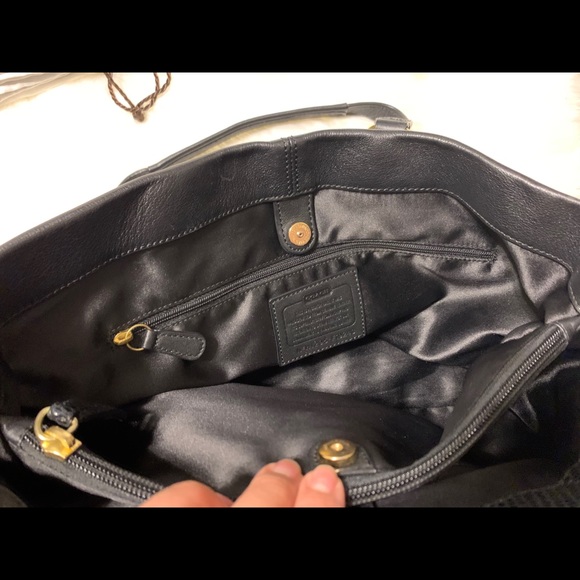 Coach Leather with Snake Print & Gold Accents Bag - Picture 10 of 14